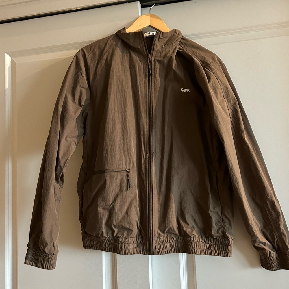 Rains Woven Jacket In Wood
